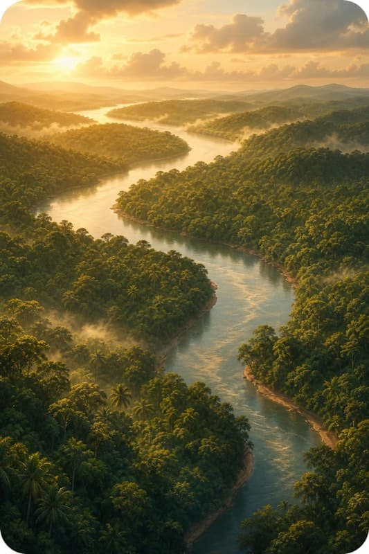 River winding through rainforest